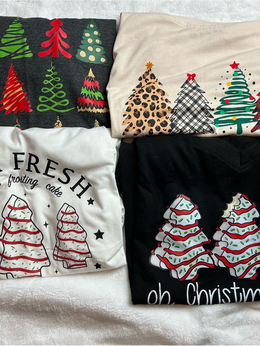 Women's Christmas Graphic Tshirt Bundle 2 - Multi-Color Holiday Trees